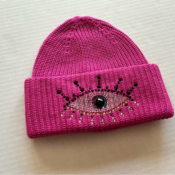KURT GEIGER LONDON Evil Eye Knit Beanie - Picture 3 of 8